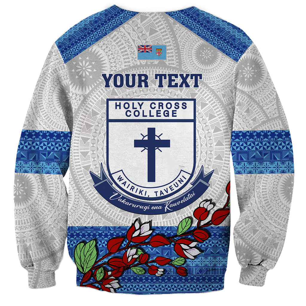 Personalised Fiji Holy Cross College Sweatshirt Happy 50th Anniversary Fijian Tagimoucia Tapa Pattern LT14 - Polynesian Pride