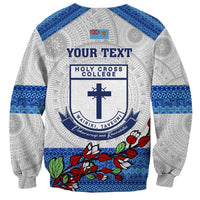Personalised Fiji Holy Cross College Sweatshirt Happy 50th Anniversary Fijian Tagimoucia Tapa Pattern LT14 - Polynesian Pride