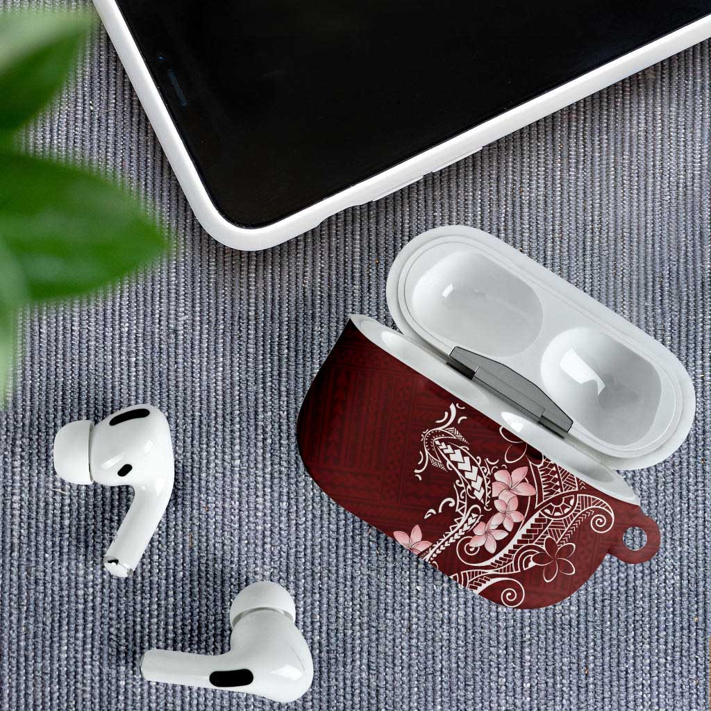 Oxblood Hawaii AirPods Case Hammerhead Shark Tattoo Curve Polynesian - Polynesian Pride