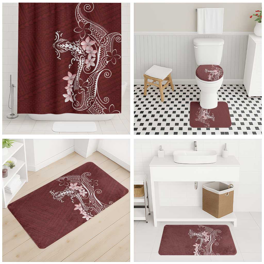 Oxblood Hawaii Bathroom Set Hammerhead Shark Tattoo Curve Polynesian - Polynesian Pride