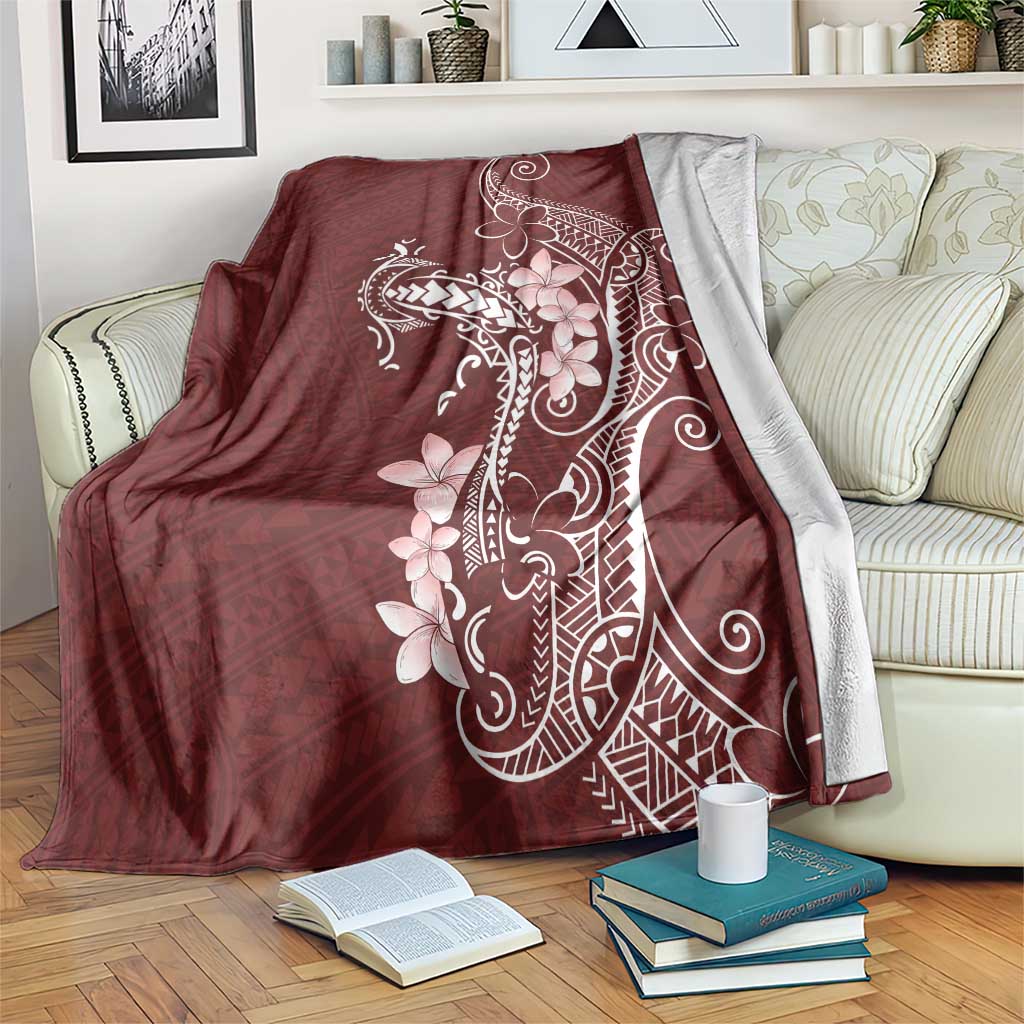 Oxblood Hawaii Blanket Hammerhead Shark Tattoo Curve Polynesian - Polynesian Pride