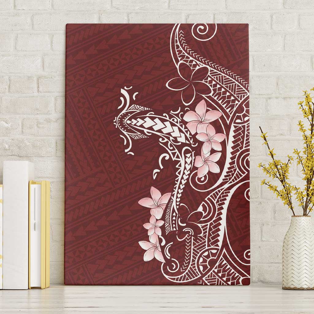 Oxblood Hawaii Canvas Wall Art Hammerhead Shark Tattoo Curve Polynesian - Polynesian Pride