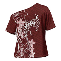 Oxblood Hawaii Cross Shoulder Shirt Hammerhead Shark Tattoo Curve Polynesian - Polynesian Pride