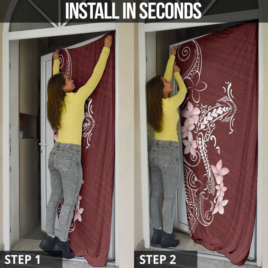 Oxblood Hawaii Door Cover Hammerhead Shark Tattoo Curve Polynesian - Polynesian Pride