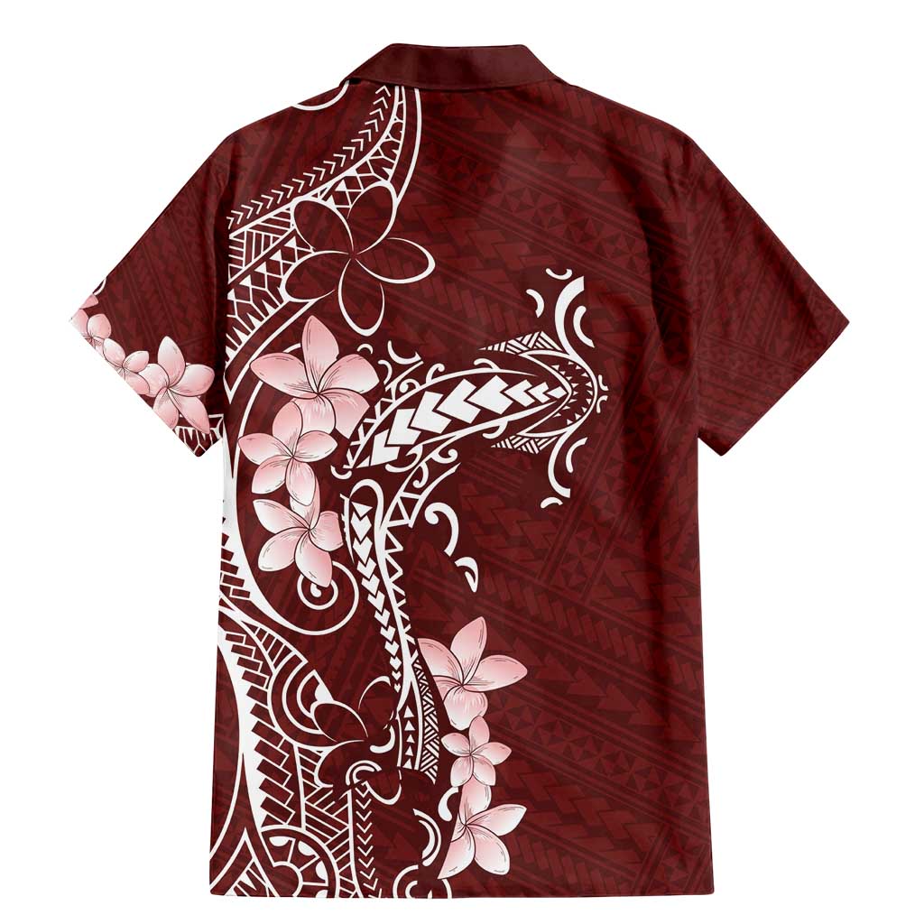 Oxblood Hawaii Family Matching Mermaid Dress and Hawaiian Shirt Hammerhead Shark Tattoo Curve Polynesian - Polynesian Pride