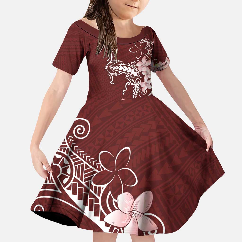 Oxblood Hawaii Family Matching Off Shoulder Maxi Dress and Hawaiian Shirt Hammerhead Shark Tattoo Curve Polynesian - Polynesian Pride