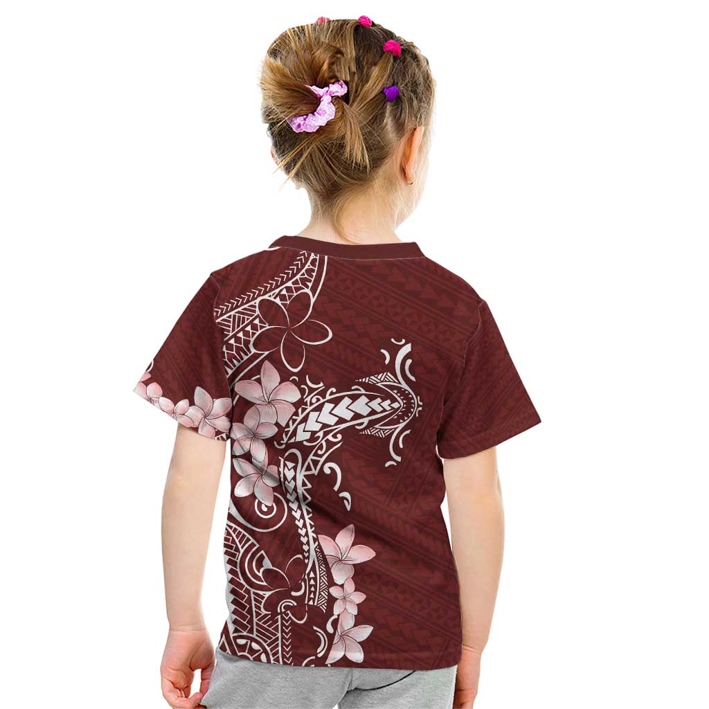 Oxblood Hawaii Kid T Shirt Hammerhead Shark Tattoo Curve Polynesian - Polynesian Pride