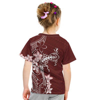 Oxblood Hawaii Kid T Shirt Hammerhead Shark Tattoo Curve Polynesian - Polynesian Pride