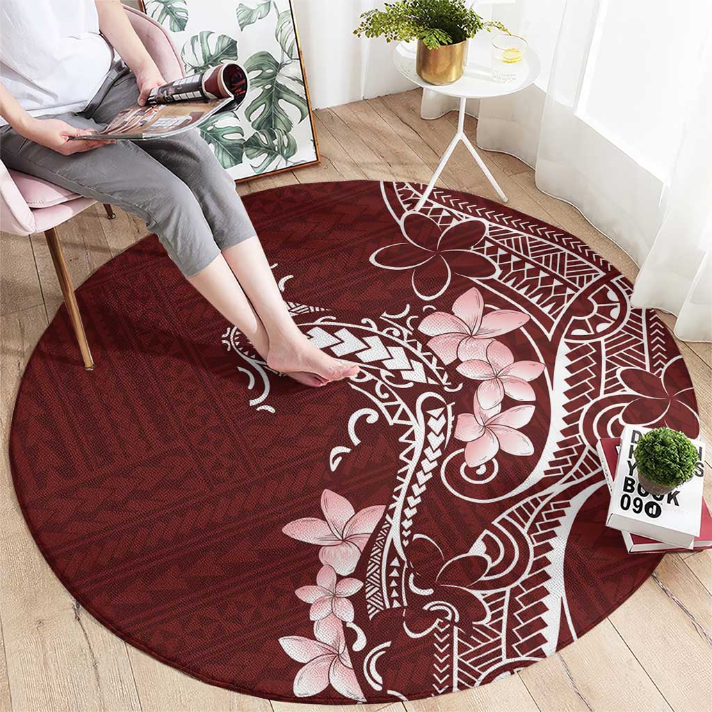 Oxblood Hawaii Round Carpet Hammerhead Shark Tattoo Curve Polynesian - Polynesian Pride