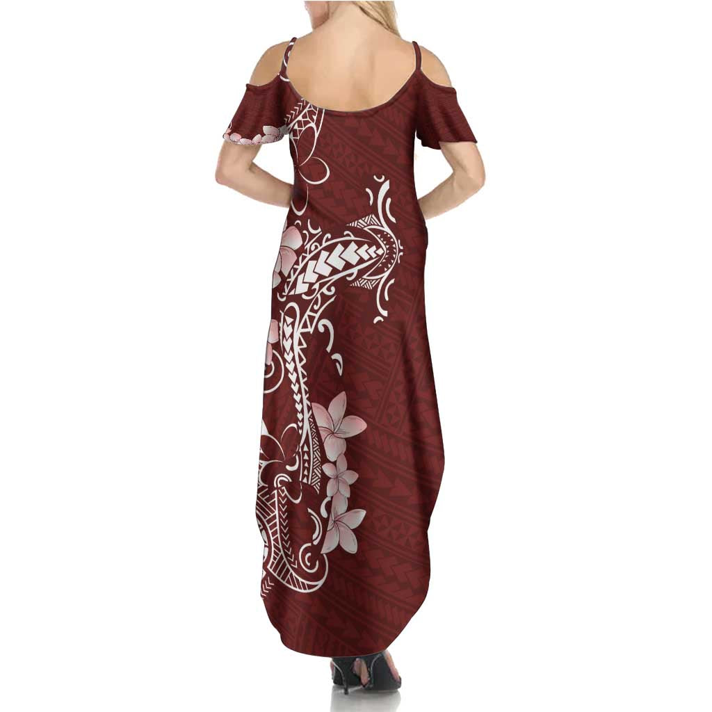 Oxblood Hawaii Summer Maxi Dress Hammerhead Shark Tattoo Curve Polynesian - Polynesian Pride