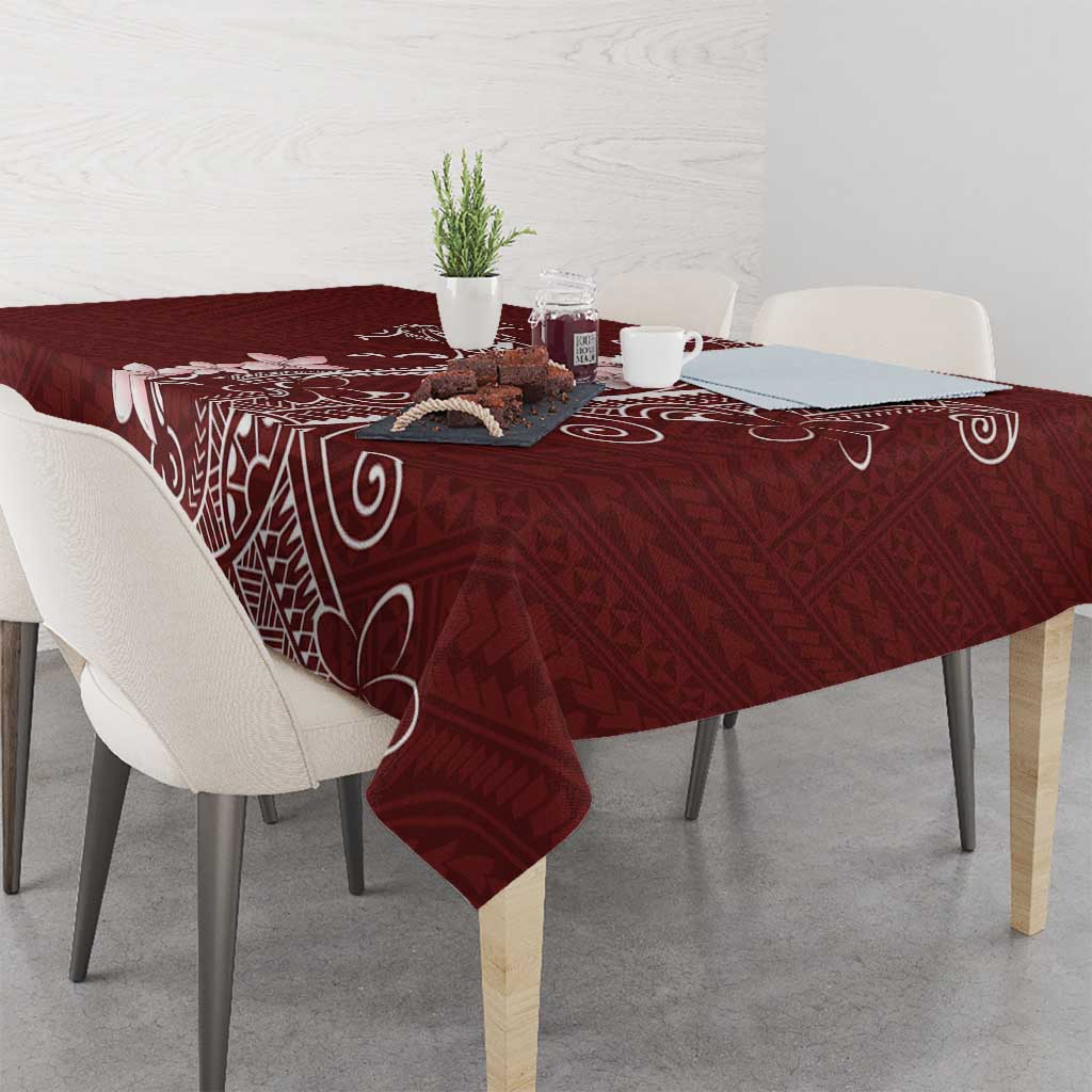 Oxblood Hawaii Tablecloth Hammerhead Shark Tattoo Curve Polynesian - Polynesian Pride