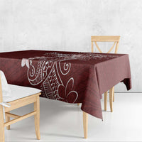 Oxblood Hawaii Tablecloth Hammerhead Shark Tattoo Curve Polynesian - Polynesian Pride