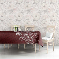 Oxblood Hawaii Tablecloth Hammerhead Shark Tattoo Curve Polynesian - Polynesian Pride