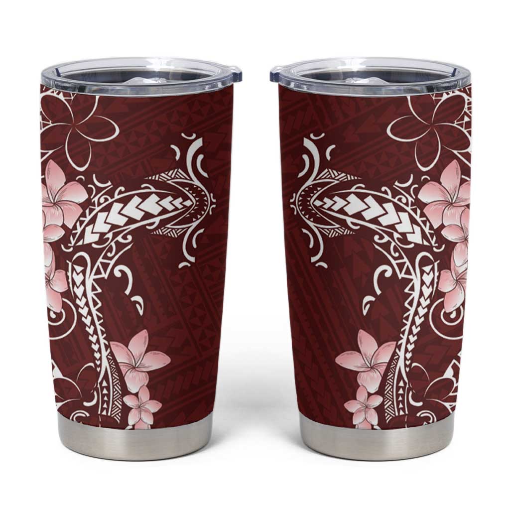 Oxblood Hawaii Tumbler Cup Hammerhead Shark Tattoo Curve Polynesian - Polynesian Pride