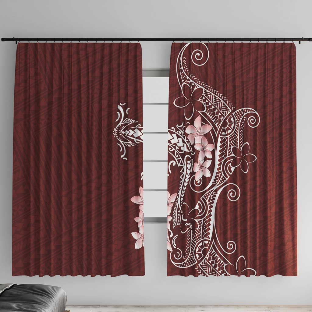 Oxblood Hawaii Window Curtain Hammerhead Shark Tattoo Curve Polynesian - Polynesian Pride