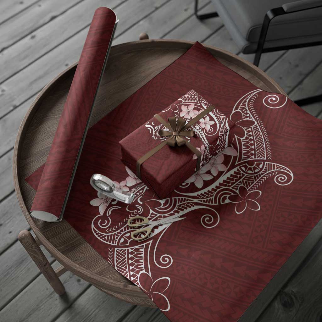 Oxblood Hawaii Wrapping Paper Hammerhead Shark Tattoo Curve Polynesian - Polynesian Pride