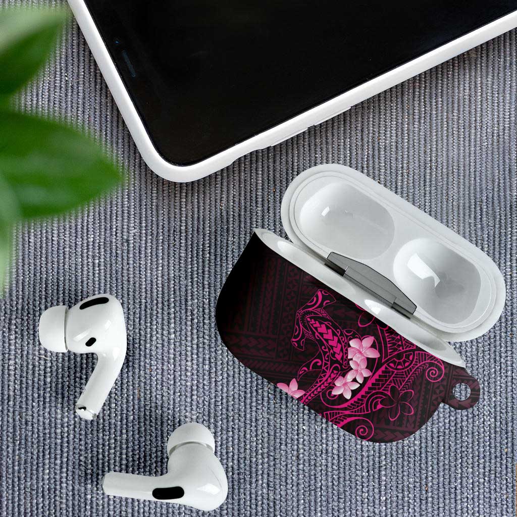 Pink Hawaii AirPods Case Hammerhead Shark Tattoo Curve Polynesian - Polynesian Pride