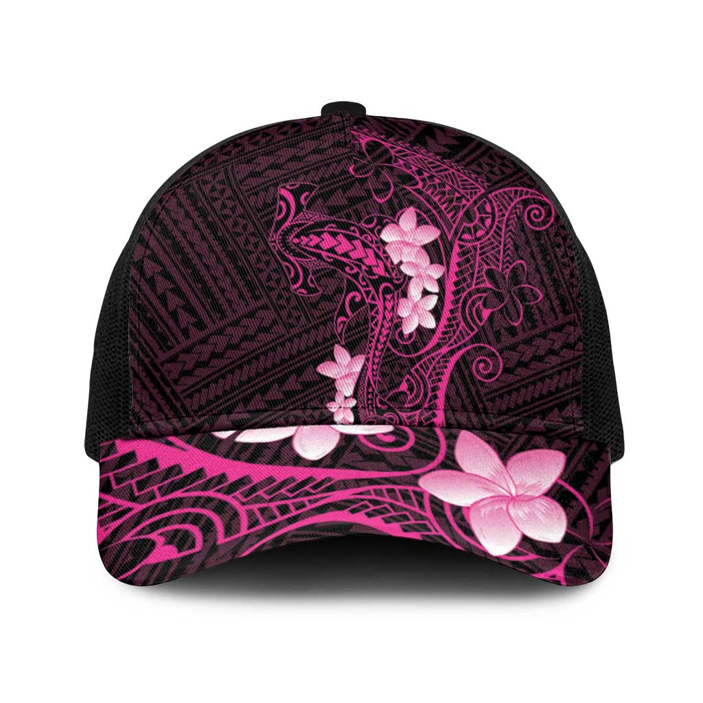 Pink Hawaii Baseball Net Cap Hammerhead Shark Tattoo Curve Polynesian - Polynesian Pride