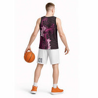 Pink Hawaii Basketball Jersey Hammerhead Shark Tattoo Curve Polynesian - Polynesian Pride