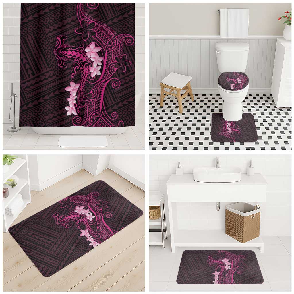 Pink Hawaii Bathroom Set Hammerhead Shark Tattoo Curve Polynesian - Polynesian Pride