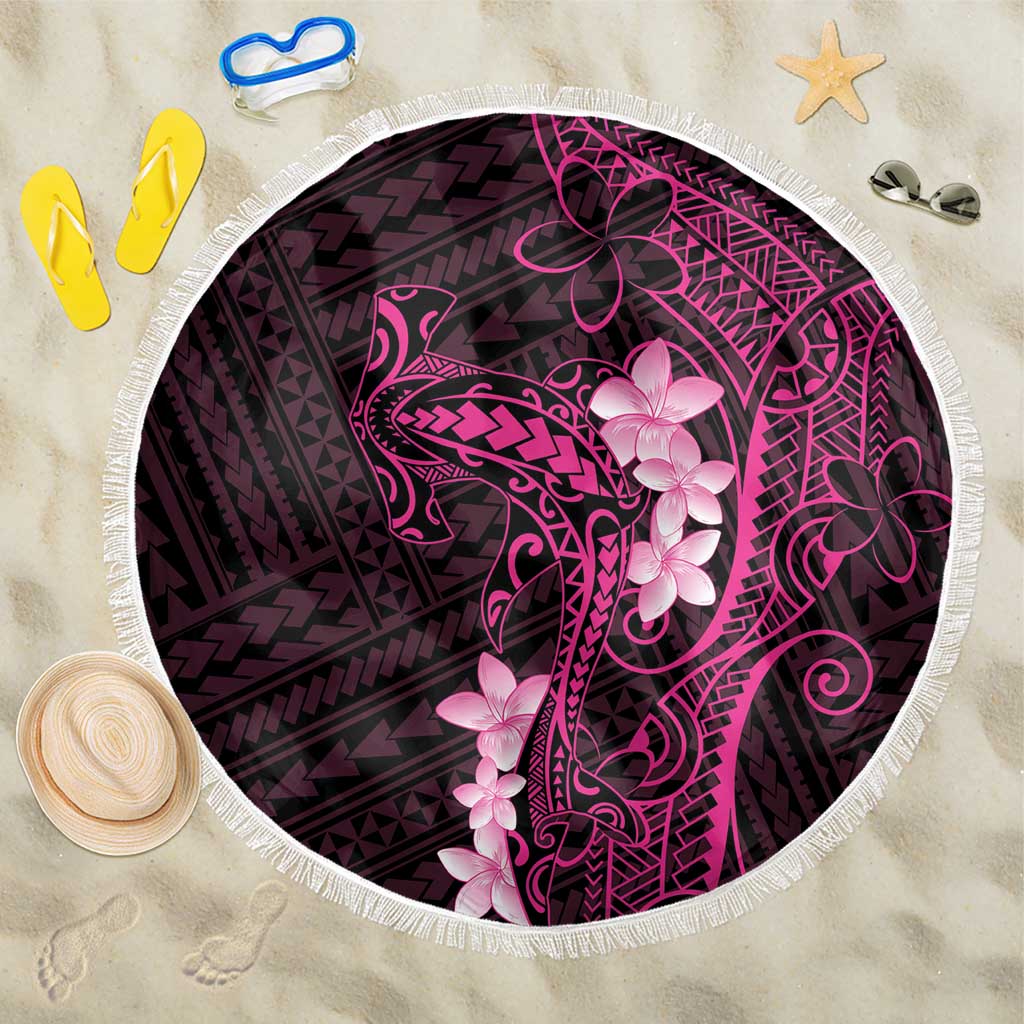 Pink Hawaii Beach Blanket Hammerhead Shark Tattoo Curve Polynesian - Polynesian Pride