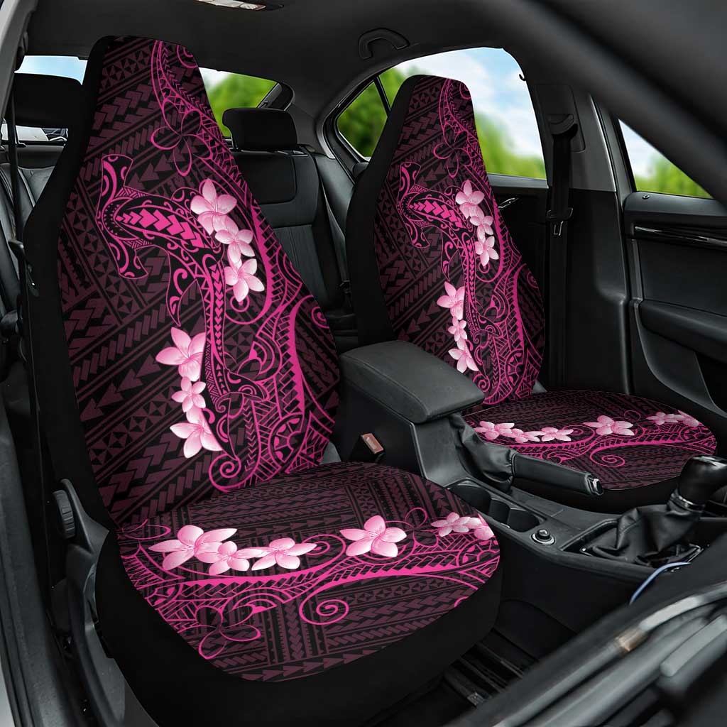Pink Hawaii Car Seat Cover Hammerhead Shark Tattoo Curve Polynesian - Polynesian Pride