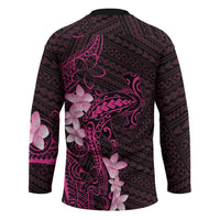 Pink Hawaii Hockey Jersey Hammerhead Shark Tattoo Curve Polynesian - Polynesian Pride