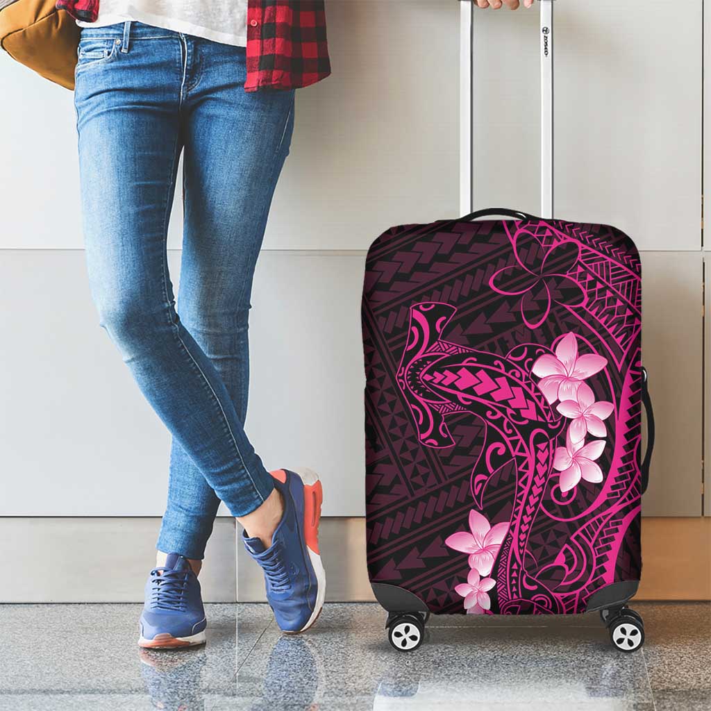 Pink Hawaii Luggage Cover Hammerhead Shark Tattoo Curve Polynesian - Polynesian Pride
