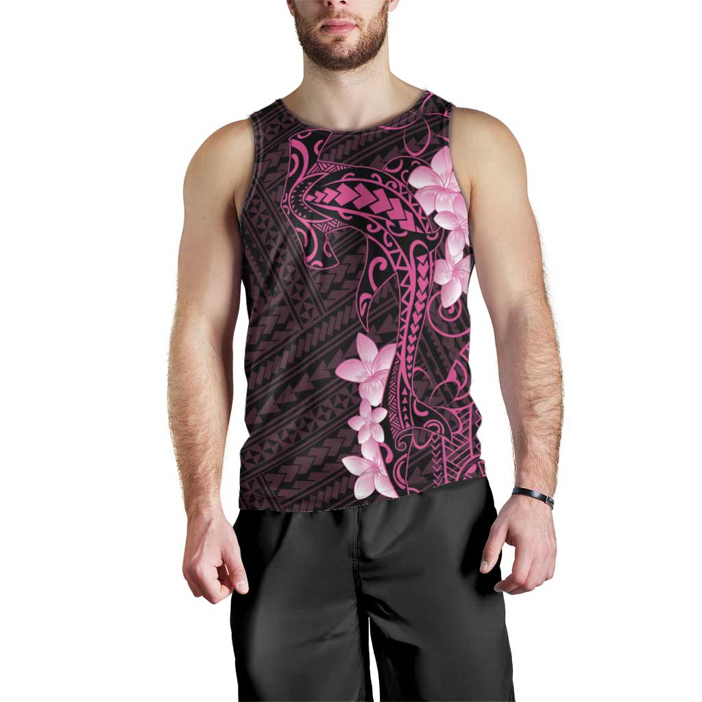 Pink Hawaii Men Tank Top Hammerhead Shark Tattoo Curve Polynesian - Polynesian Pride