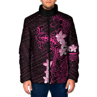 Pink Hawaii Padded Jacket Hammerhead Shark Tattoo Curve Polynesian - Polynesian Pride