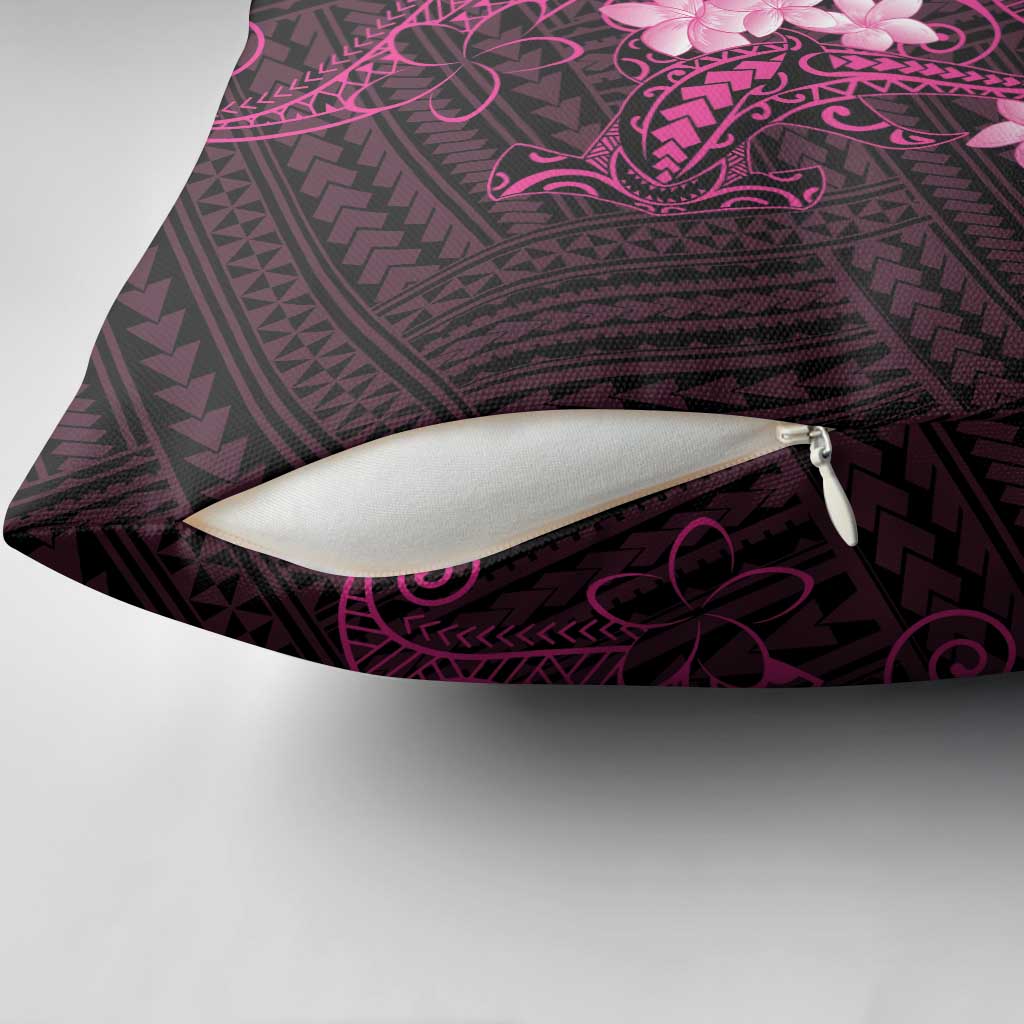 Pink Hawaii Pillow Cover Hammerhead Shark Tattoo Curve Polynesian - Polynesian Pride
