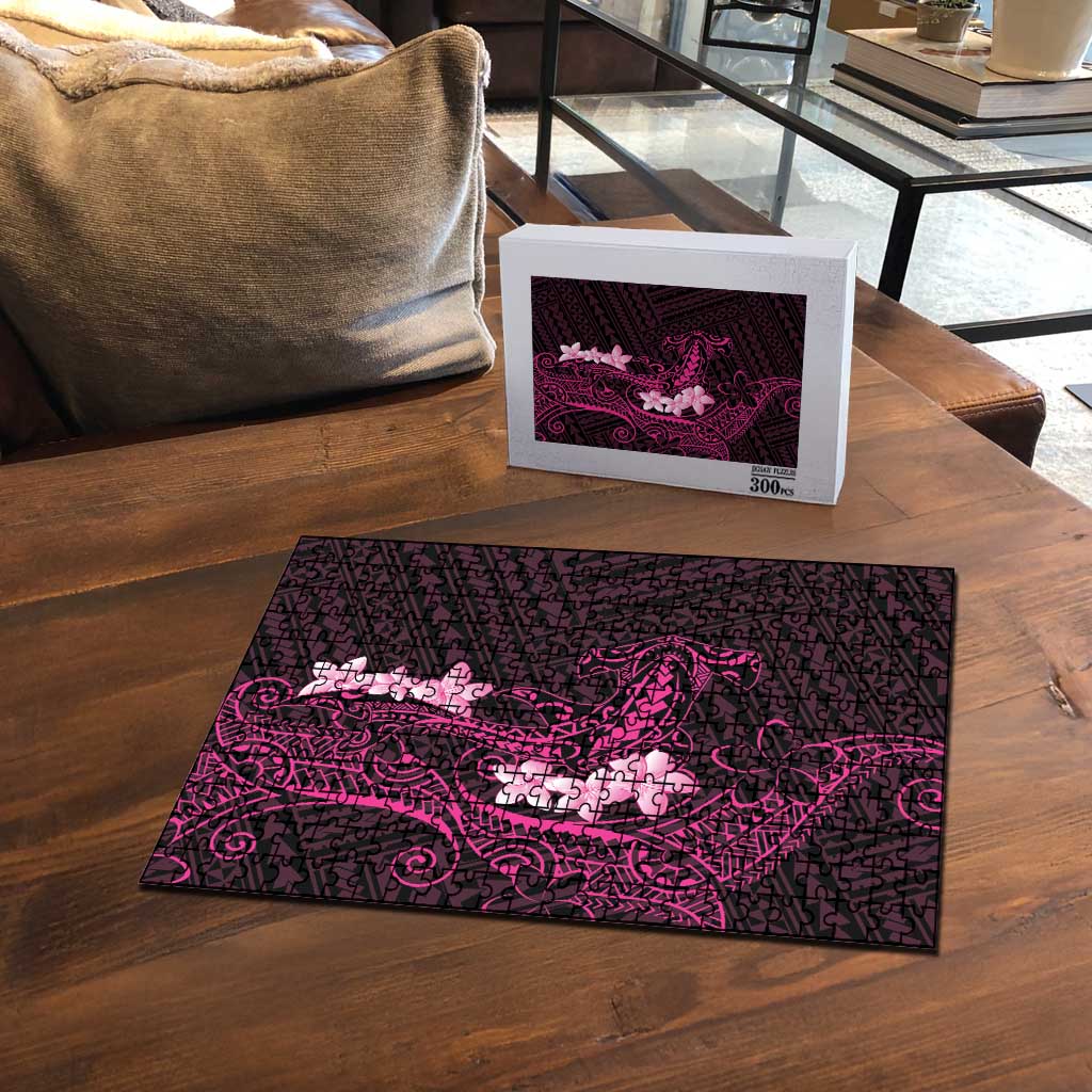 Pink Hawaii Puzzle Hammerhead Shark Tattoo Curve Polynesian - Polynesian Pride