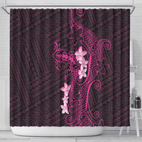 Pink Hawaii Shower Curtain Hammerhead Shark Tattoo Curve Polynesian - Polynesian Pride