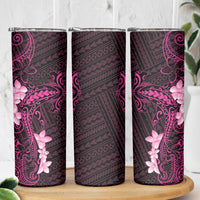 Pink Hawaii Skinny Tumbler Hammerhead Shark Tattoo Curve Polynesian - Polynesian Pride