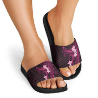Pink Hawaii Slide Sandals Hammerhead Shark Tattoo Curve Polynesian - Polynesian Pride