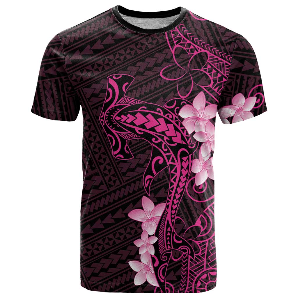 Pink Hawaii T Shirt Hammerhead Shark Tattoo Curve Polynesian - Polynesian Pride