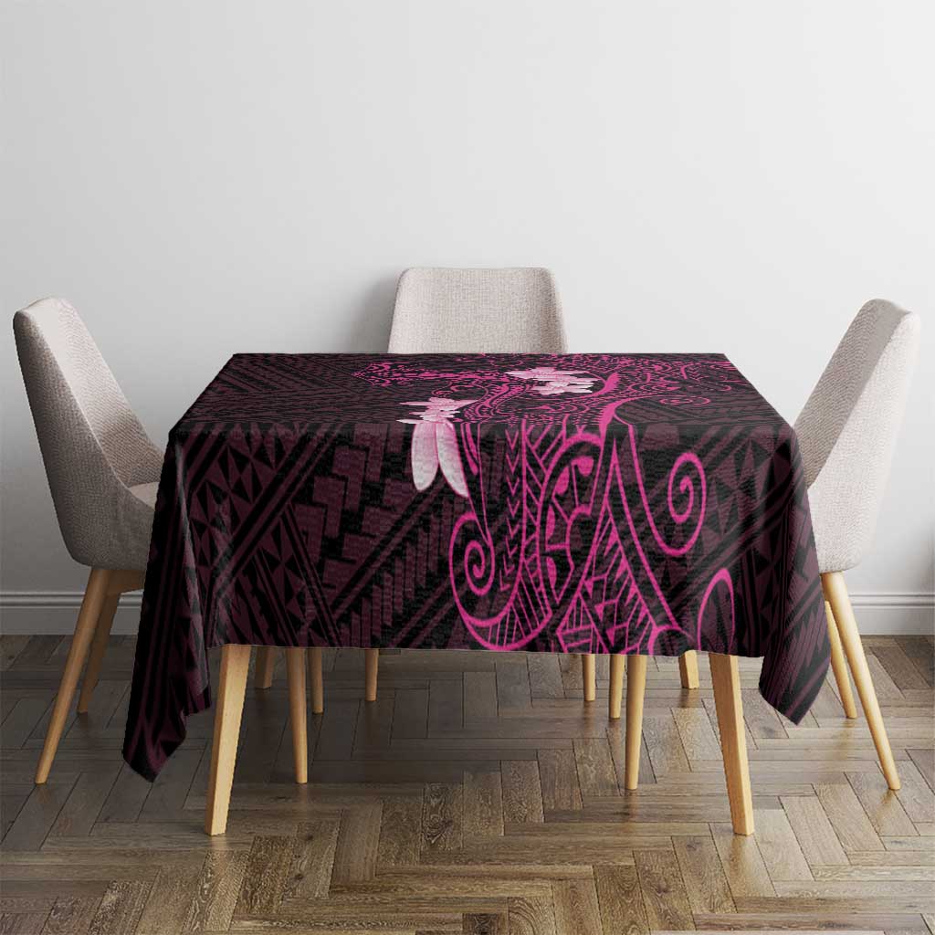 Pink Hawaii Tablecloth Hammerhead Shark Tattoo Curve Polynesian - Polynesian Pride