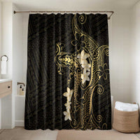 Black and Gold Hawaii Bathroom Set Hammerhead Shark Tattoo Curve Polynesian - Polynesian Pride