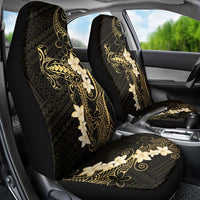 Black and Gold Hawaii Car Seat Cover Hammerhead Shark Tattoo Curve Polynesian - Polynesian Pride