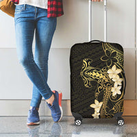Black and Gold Hawaii Luggage Cover Hammerhead Shark Tattoo Curve Polynesian - Polynesian Pride
