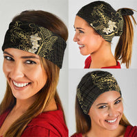 Black and Gold Hawaii Neck Gaiter Hammerhead Shark Tattoo Curve Polynesian - Polynesian Pride