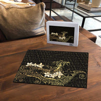 Black and Gold Hawaii Puzzle Hammerhead Shark Tattoo Curve Polynesian - Polynesian Pride