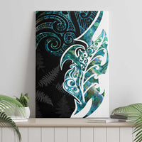Proud Aotearoa Canvas Wall Art Maori Silver Fern Mix Paua Shell Pattern