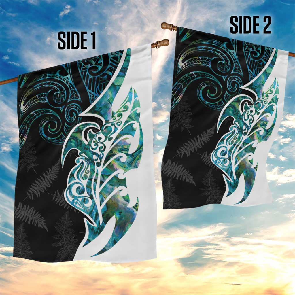 Proud Aotearoa Garden Flag Maori Silver Fern Mix Paua Shell Pattern LT14 - Polynesian Pride