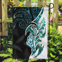 Proud Aotearoa Garden Flag Maori Silver Fern Mix Paua Shell Pattern LT14 Garden Flag Black - Polynesian Pride