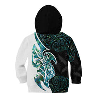 Proud Aotearoa Kid Hoodie Maori Silver Fern Mix Paua Shell Pattern LT14 - Polynesian Pride