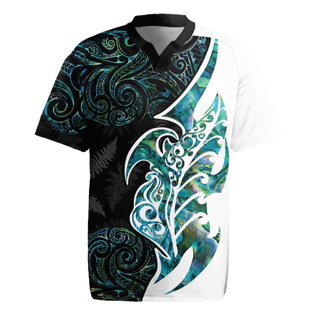 Proud Aotearoa Rugby Jersey Maori Silver Fern Mix Paua Shell Pattern