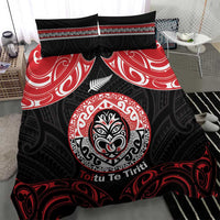 Aotearoa Toitu Te Tiriti Bedding Set Haka Tiki Honour The Treaty