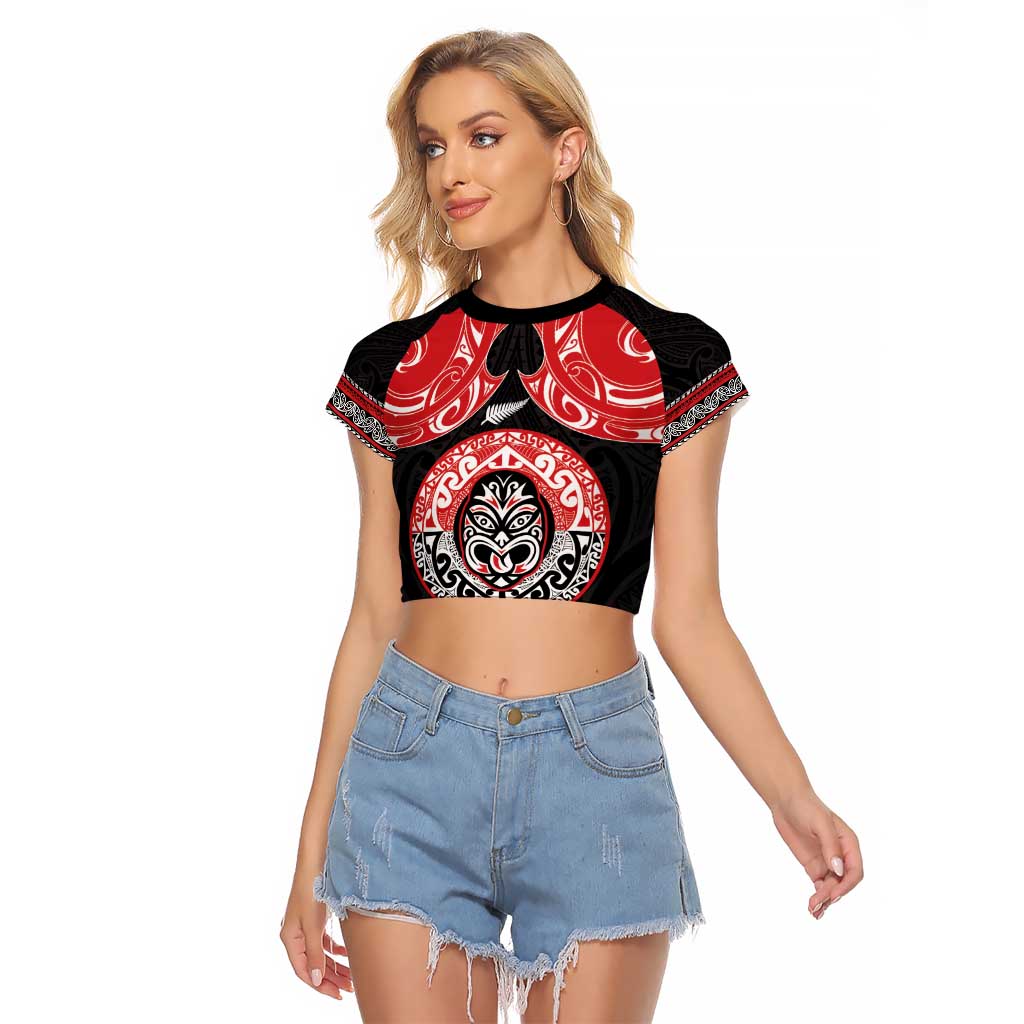 Aotearoa Toitu Te Tiriti Raglan Cropped T Shirt Haka Tiki Honour The Treaty