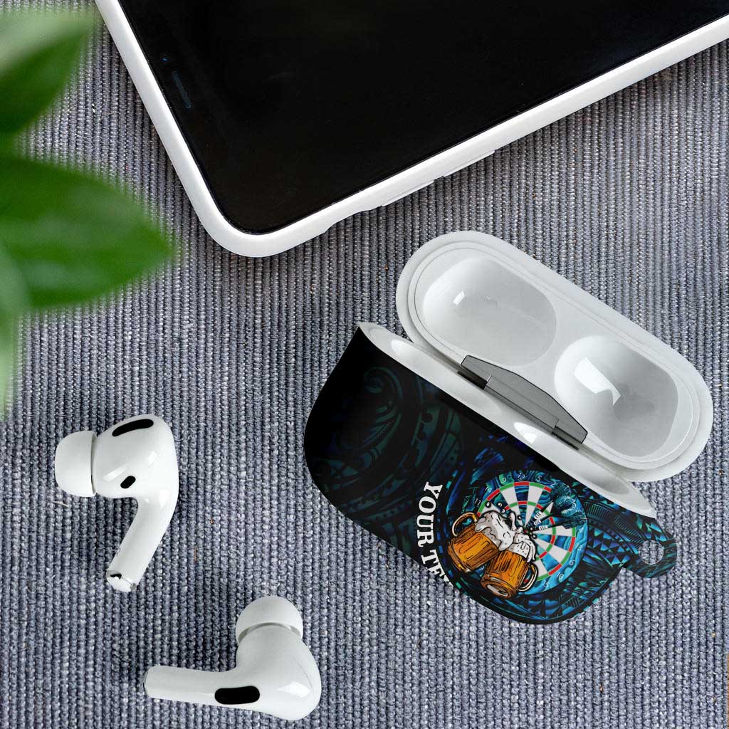 Personalized New Zealand Darts Beer AirPods Case Paua Shell Aotearoa Maori Tattoo LT14 - Polynesian Pride